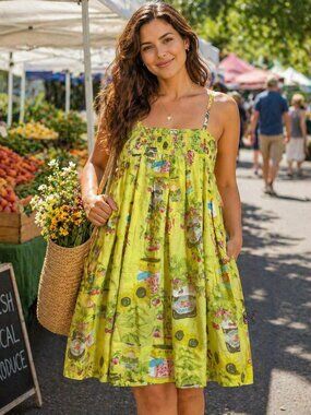Kimchi Blue Urban Outfitters dress sz M Smooth Sailing pleated flounce babydoll